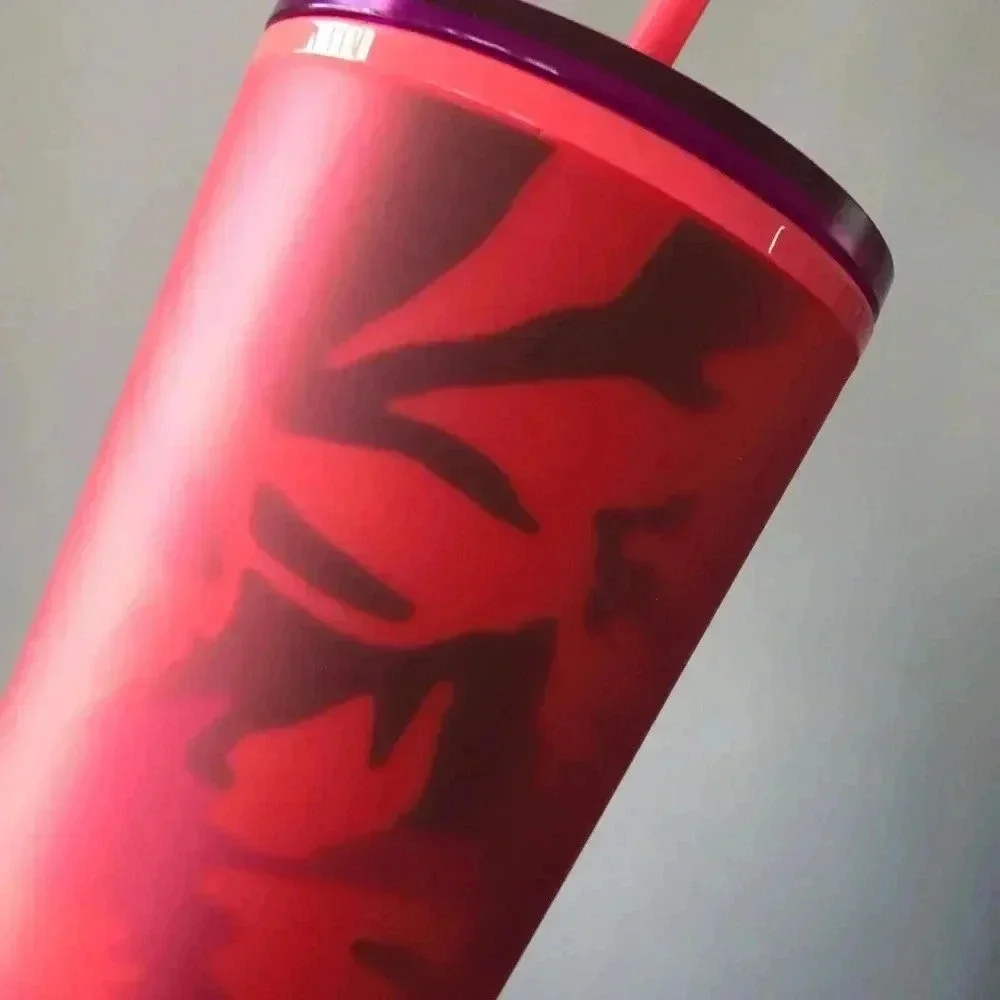 Starbucks Winter Spring 2022 Soft Touch Floral Coral Venti Tumbler